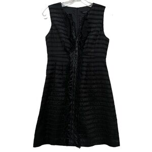 Nanette Lepore 2 Black Wool Blend Designer LBD Mini Dress B